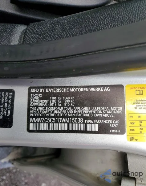 2013 Mini Cooper S Countryman z USA, uszkodzony, nr VIN WMWZC5C51DWM15038